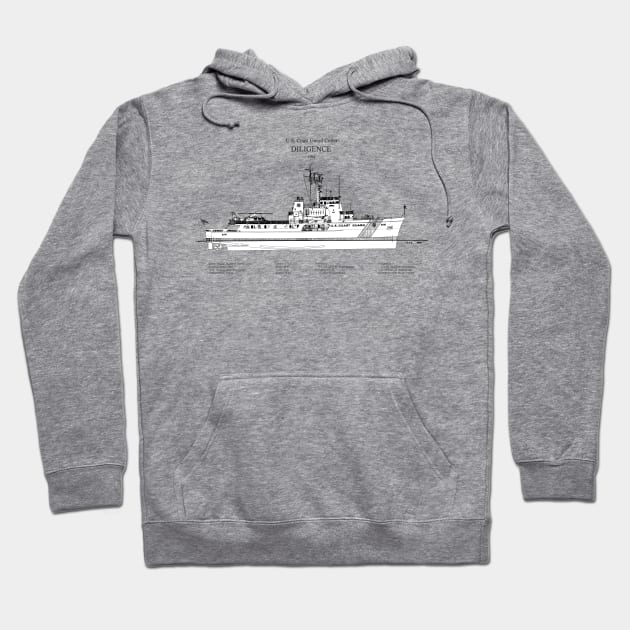 Diligence wmec-616 United States Coast Guard Cutter - SBDpng Hoodie by SPJE Illustration Photography